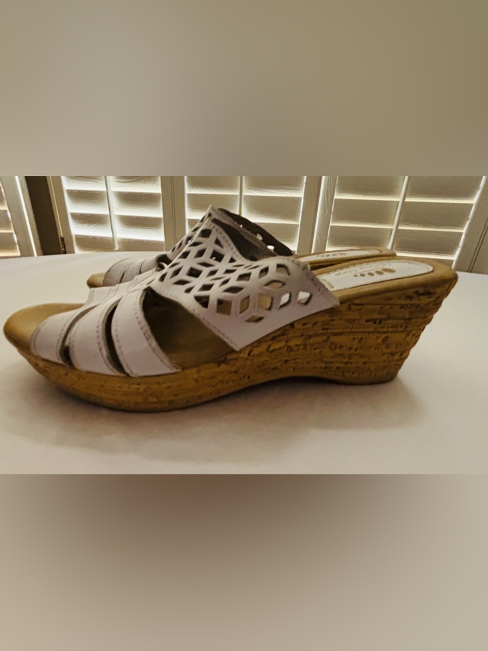 Spring Step Vino Wedge White Slip On Sandals Women’s Size 42 US 11 - Picture 3 of 5